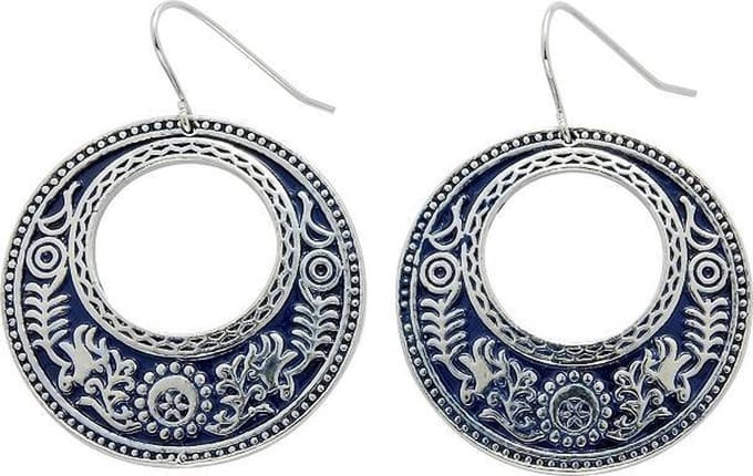 Behave - Oorhangers dames cirkelmotief - Boho stijl - Zilverkleur