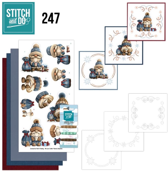 Set van 3 stitch and do pakketjes nr. 220,233 en 247 gnomes