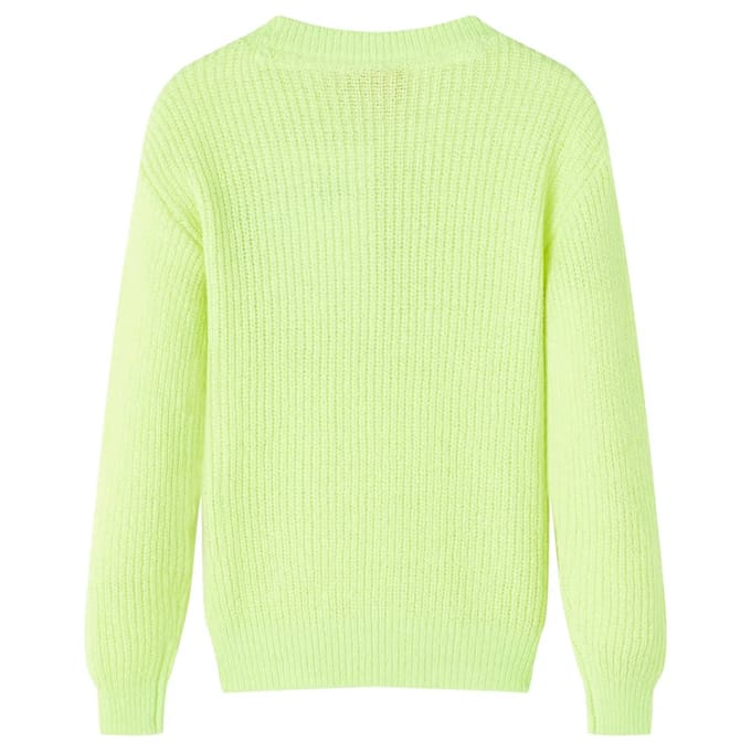 vidaXL - Kindertrui - gebreid - 128 - neongeel