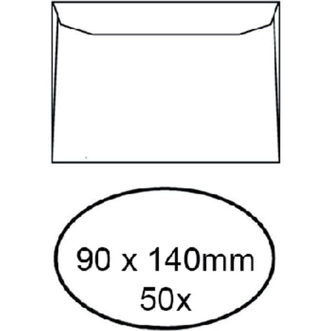 Envelop Quantore voor visitekaartjes 90x140mm 95gr wit 50 stuks