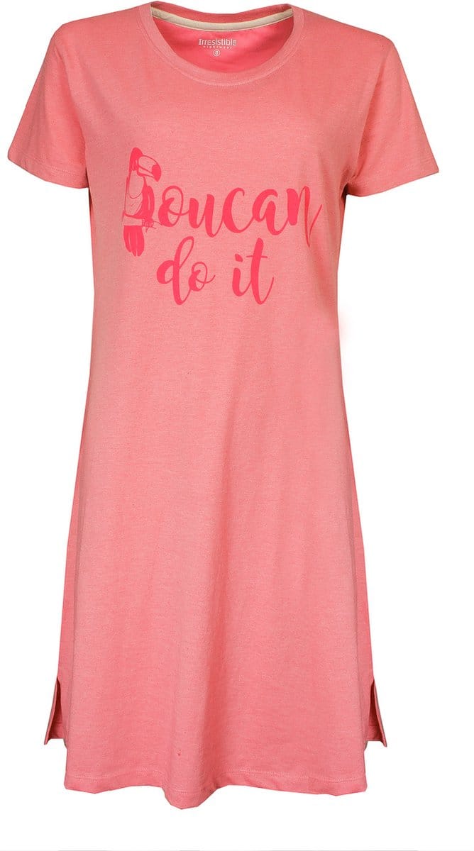 Irresistible Dames Nachthemd - Slaapkleed - Roze - Maat L