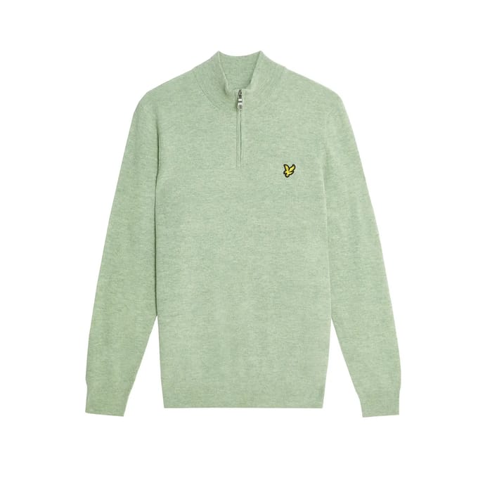 Lyle & Scott - Trui Met Rits - Lichtgroen - L (40)