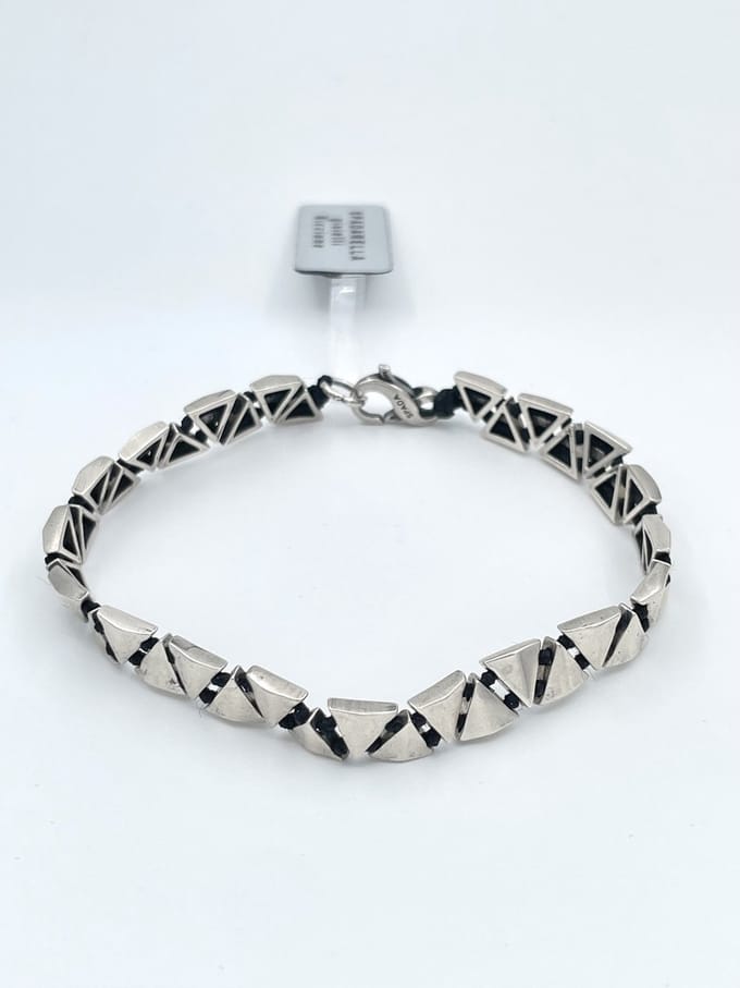 Spadarella Gioielli - SPBR416 - Armband - 925 Zilver - 6 mm - Black 4000 - 19,5 Cm - Driehoek