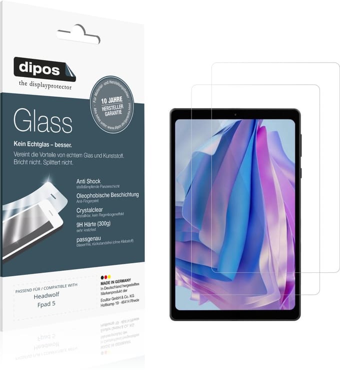 dipos – 2x Pantserfolie geschikt voor Headwolf Fpad 5 | 9H Screenprotector