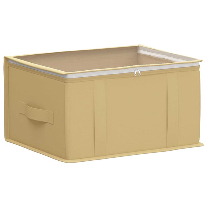 vidaXL - Opbergdoos - met - transparant - bovenraam - Crèmekleurig - Nonwoven - stof