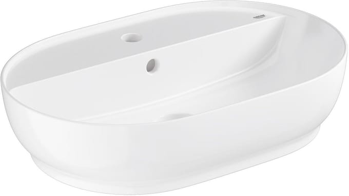 GROHE Essence Opzetwastafel – 60 cm – Met Kraangat & Overloop – Glanzend Keramiek – AquaCeramic & HyperClean – Wit