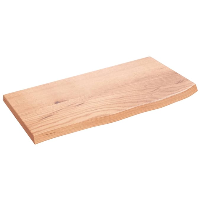 vidaXL - Wastafelblad - 60x30x2 - behandeld - massief - hout - lichtbruin