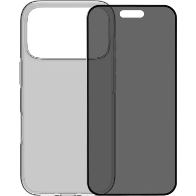 BlueBuilt Back Cover iPhone 17 Pro Transparant + BlueBuilt iPhone 17 Pro Privacy Screenprotector Glas