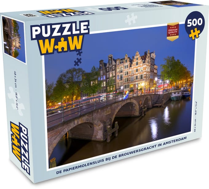 Puzzel De Papiermolensluis bij de Brouwersgracht in Amsterdam - Legpuzzel - Puzzel 500 stukjes