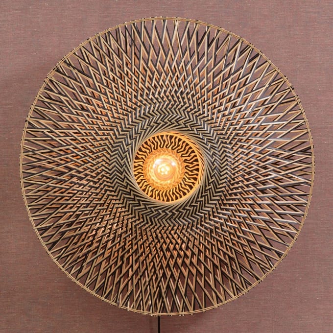 GOOD&MOJO Wandlamp Bali - Bamboe/Zwart - Ø87cm - Binnen Scandinavisch,Bohemian