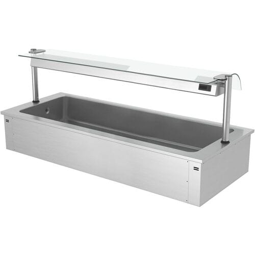 GGM Gastro Einbau Eiswanne - 2100mm - 6x GN 1/1 - 250 Liter - mit Glas-Hustenschutz Zilver