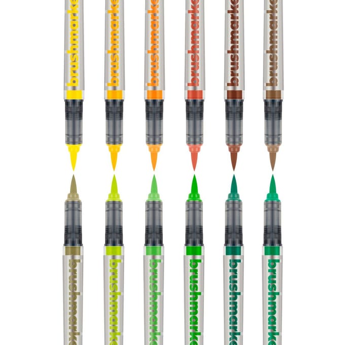 Set Viltstiften Karin Brushmarker Pro - Sun and Tree Colours 12 Onderdelen