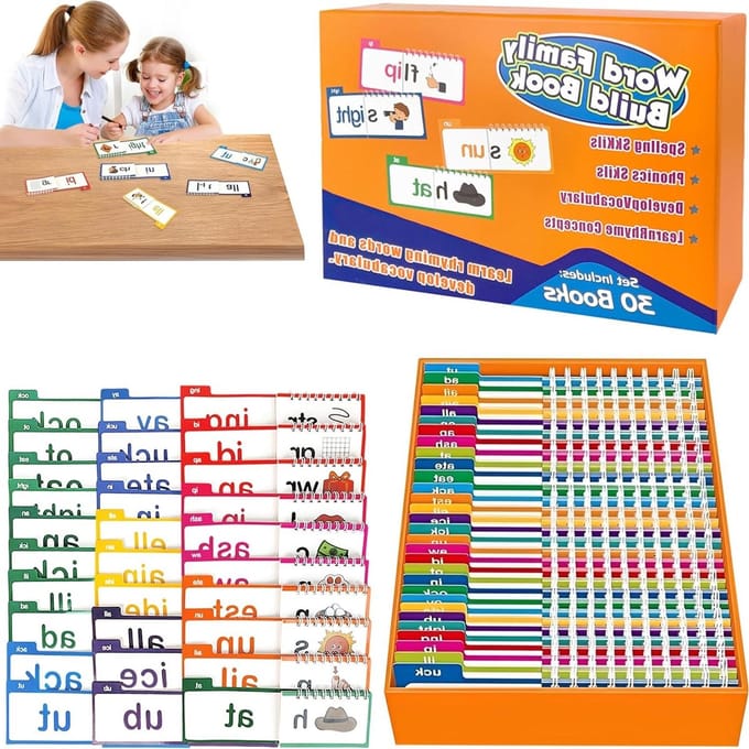 Leerkaarten Set - Flashcards - Leesvaardigheid Oefenen - Interactieve Flip Books - 5x10 cm