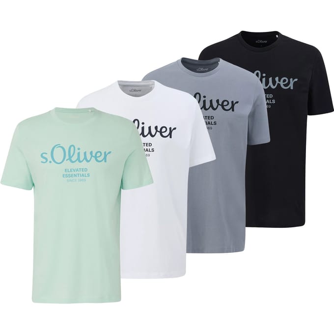 s.Oliver T-shirt Logo T-Shirt Verpakking van 4