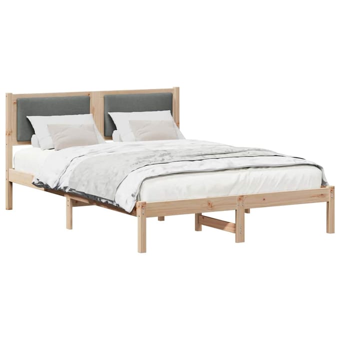 vidaXL - Bedframe - Donkergrijs - 150 - x - 200 - cm - Massief - grenenhout