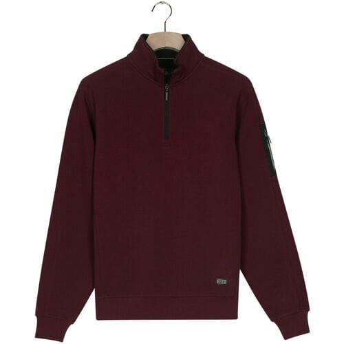 Baileys Trui Half Zip Piqué Interlock Sleeve Zip Pocket Deep Mauve / male