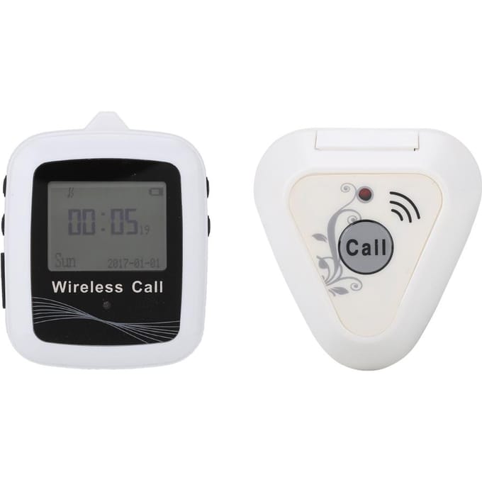 Kelner Oproepsysteem Draadloze Pagers Horloge Ontvanger   10 Klant Pagers EU Plug white