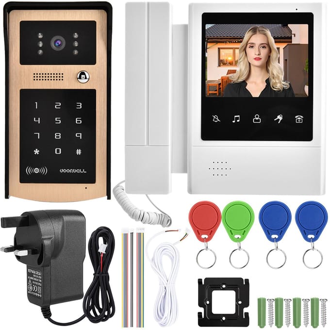 4.3 Inch Kleuren LCD Touch Videocamera Deurbel Intercom Toegangssysteem