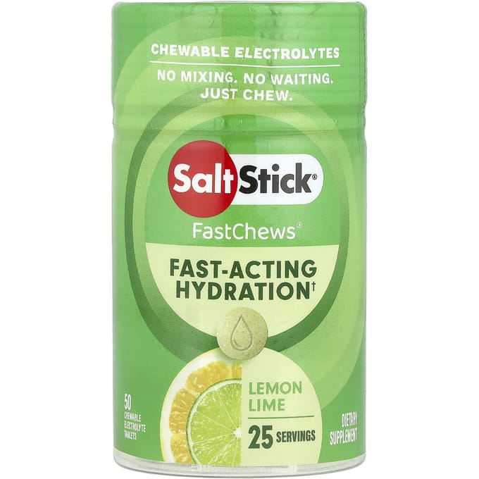 SaltStick, Fast Chew®, Électrolyte à croquer, Citron vert, 50 comprimés à croquer