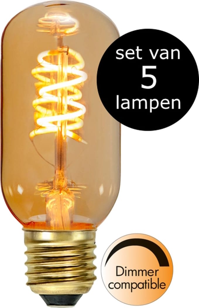 5-Pack | Staaflamp - E27 - 2.8W - Super Warm Wit - 2200K - Dimbaar