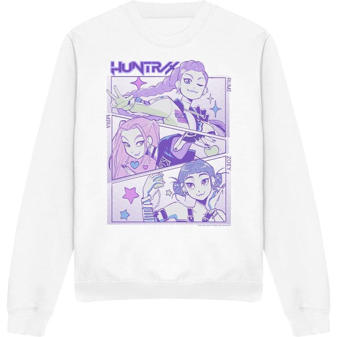 K-Pop Demon Hunters Unisex Adult Huntr/X Anime Sweatshirt (Wit)