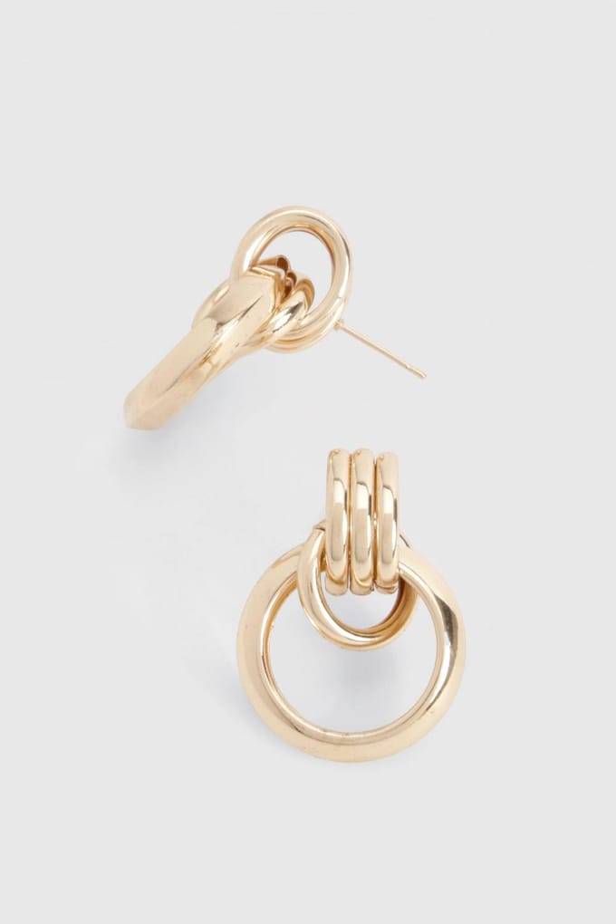 boohoo Dames Twist Detail Stud Oorbellen | Goud