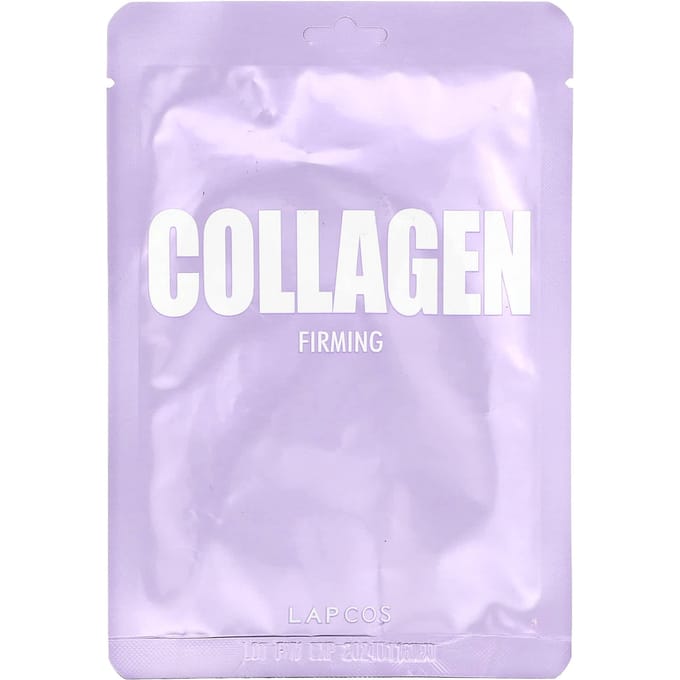 Lapcos, Collageen Sheet Beauty Masker, Verbetering van Elasticiteit, 1 Vel, 25ml (0,84 fl oz) white
