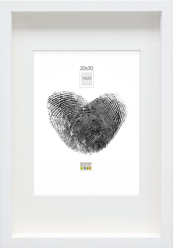 Deknudt Frames Fotolijst - wit met passe-partout - 15x20 cm / 20x30 cm