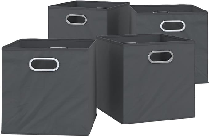 Vicco Opbergbox – 30 x 30 cm Set van 4 Antraciet