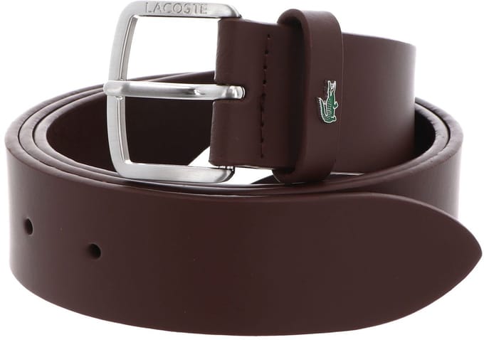 LACOSTE Leren Riem Plain Leather Belt W100 Dragonfly Used Donkerbruin