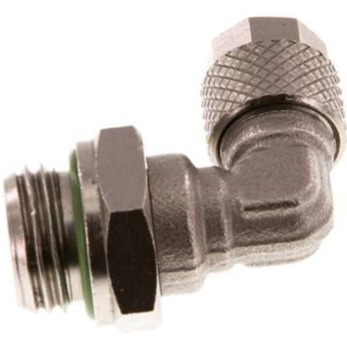 6x4 & G1/4'' Vernikkeld Messing L-Opsteekkoppeling Buitendraad FKM [2 Stuks]