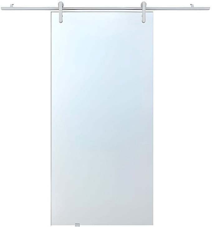 Vente-unique Schuifdeur met opbouwsysteem CLEAVER - H205 x L83 cm - Gehard glas