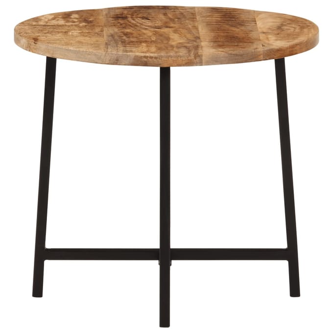 vidaXL - Salontafel - 45x45x40 - cm - massief - mangohout - en - ijzer