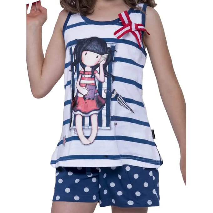 Pyjama-sets Admas Pyjamashort tanktop Summer Days Santoro navy