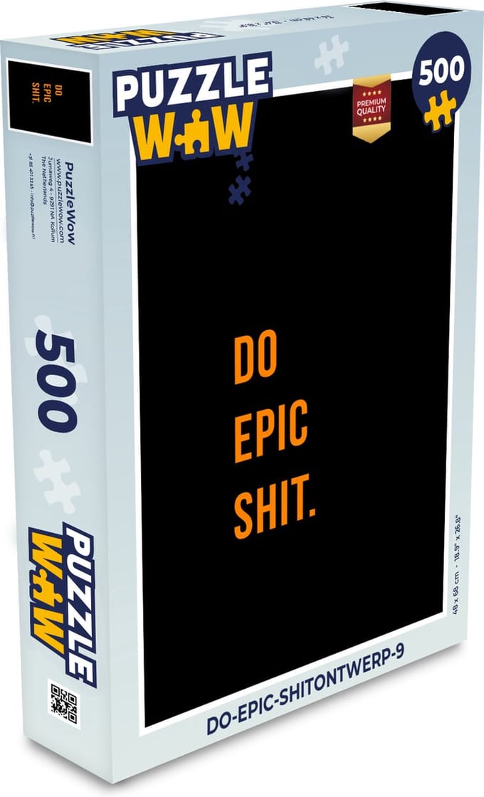 Puzzel Quotes - Do epic shit - Oranje - Zwart - Legpuzzel - Puzzel 500 stukjes
