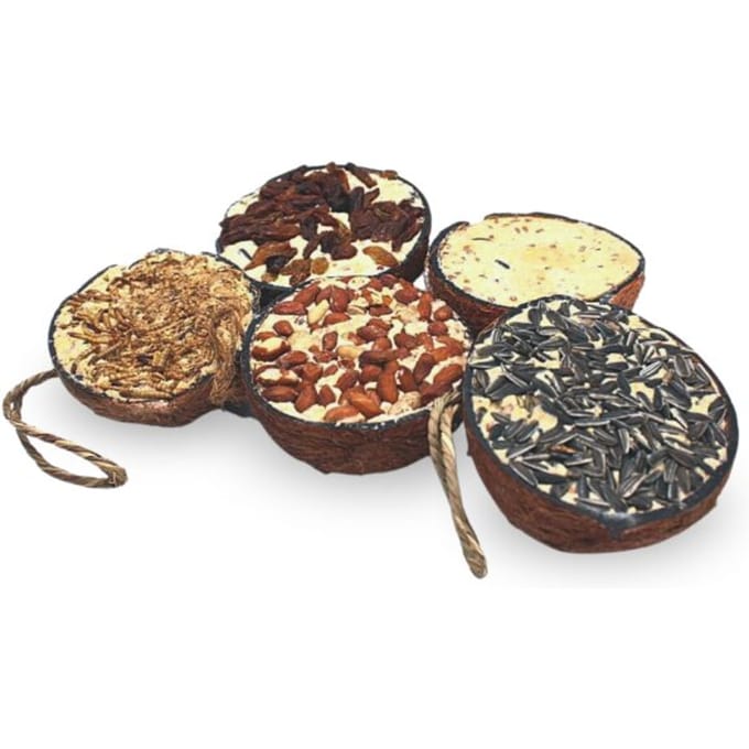 2 x 10 st. Lyra Pet® Halve kokosnoot gevuld met topping