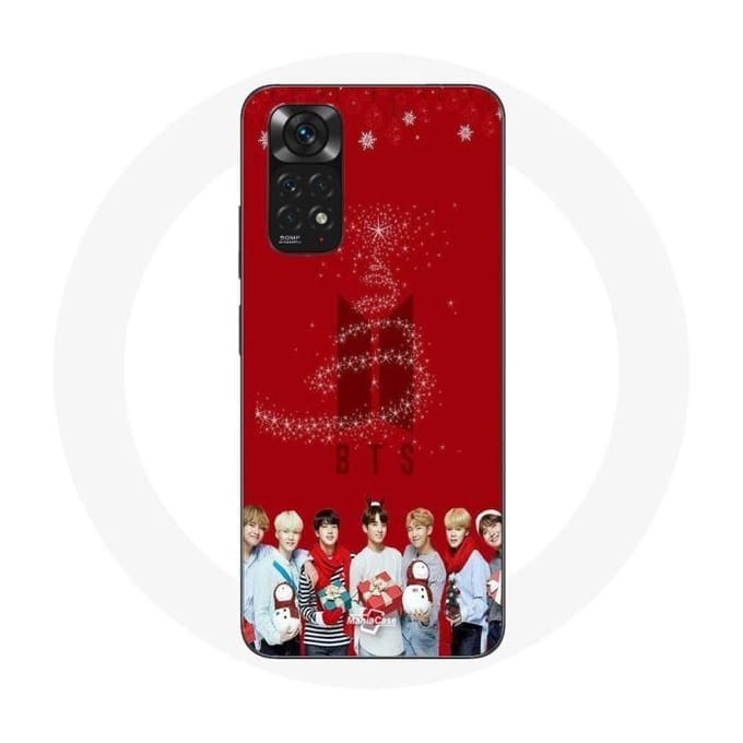 Coque pour Xiaomi Redmi Note 11S BTS Bangtan Garçons Fond Rouge Cadeau de Noël 2023
