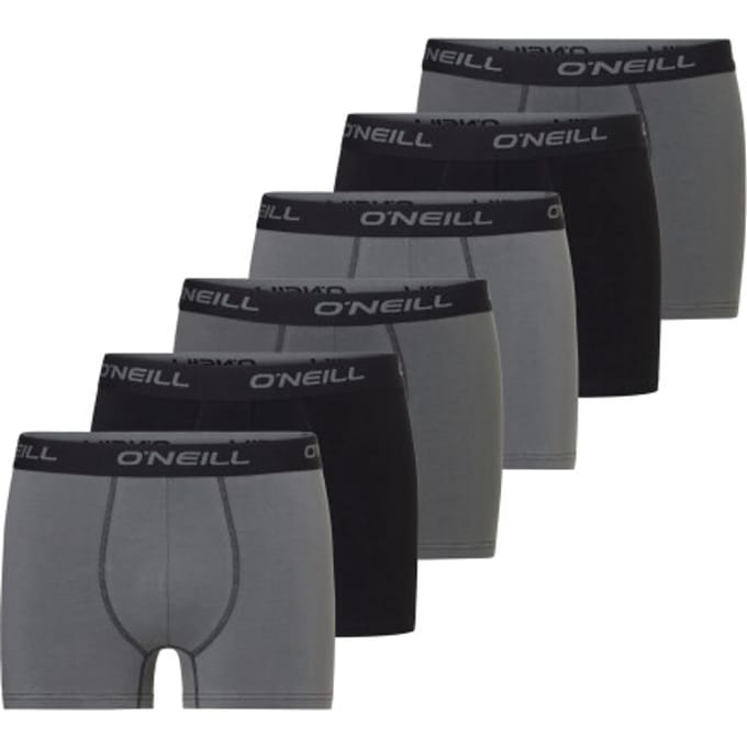 O'Neill Heren Boxershorts Trunks 6-Pack Zwart/Grijs - Maat S