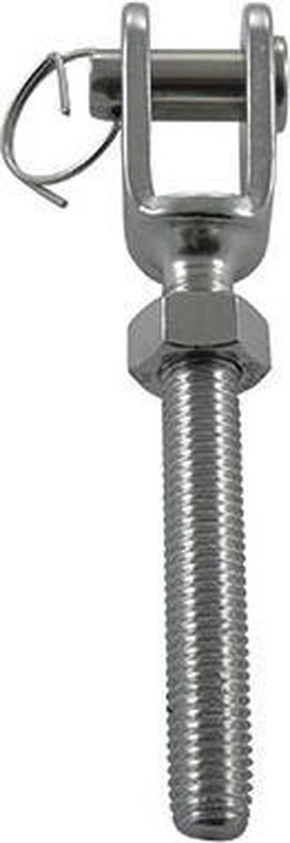 RVS Gaffel met linkse draadeind, M8