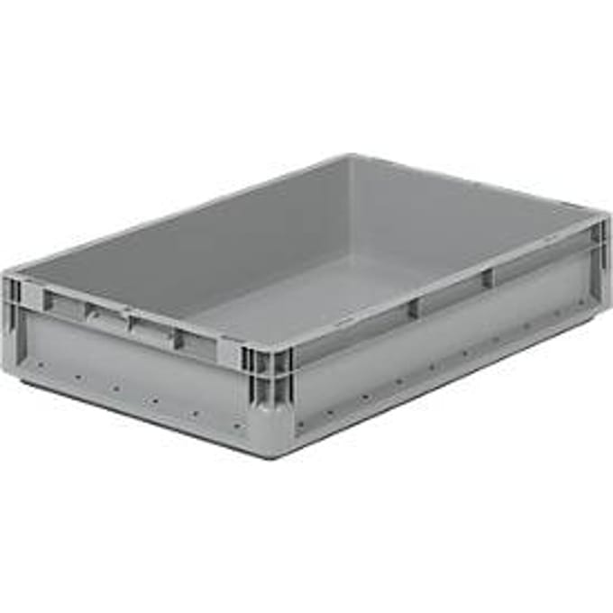 Lichte Eurobox ELB 6120, van PP, inhoud 23,3 l, zonder deksel, grijs
