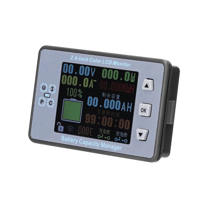 2,4 inch draadloze spanningsmeter ampèremeter voltmeter coulometer batterijvermogendetector batterij with waterproof cover