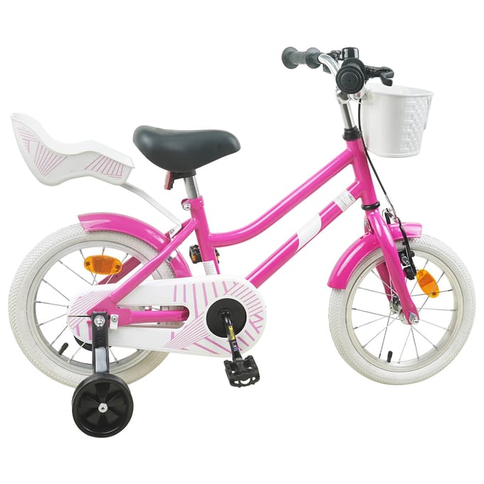 vidaXL - Kinderfiets - 14 - Inch - voor - 3-5 - jaar - oud - Donkerroze