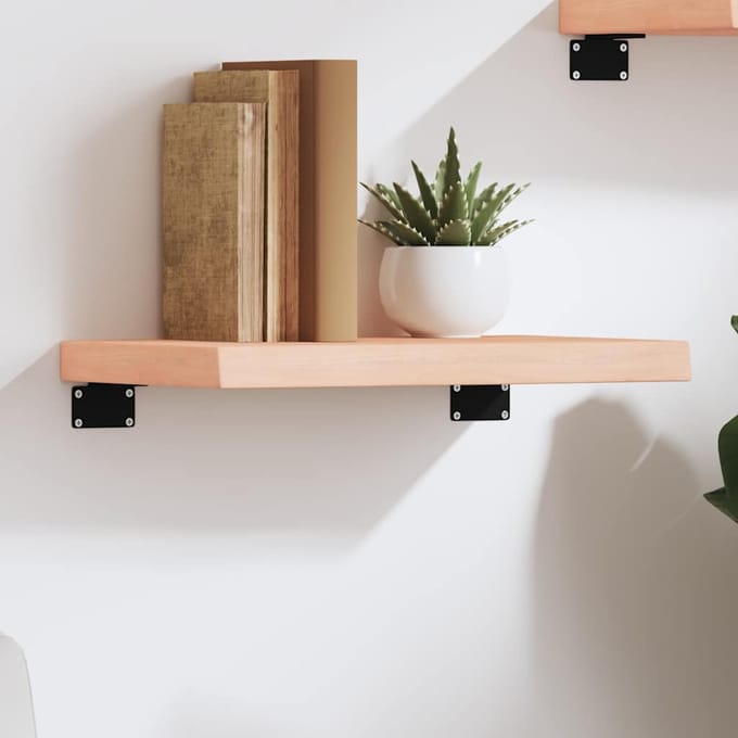 vidaXL - Wandschap - 40x30x(2-4) - cm - onbehandeld - massief - eikenhout