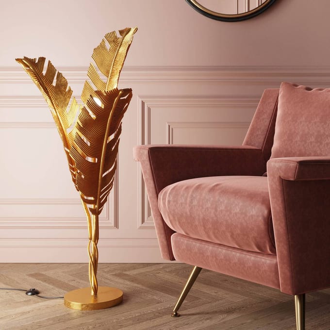 KARE Akile vloerlamp in bladmotief hoogte 123 cm