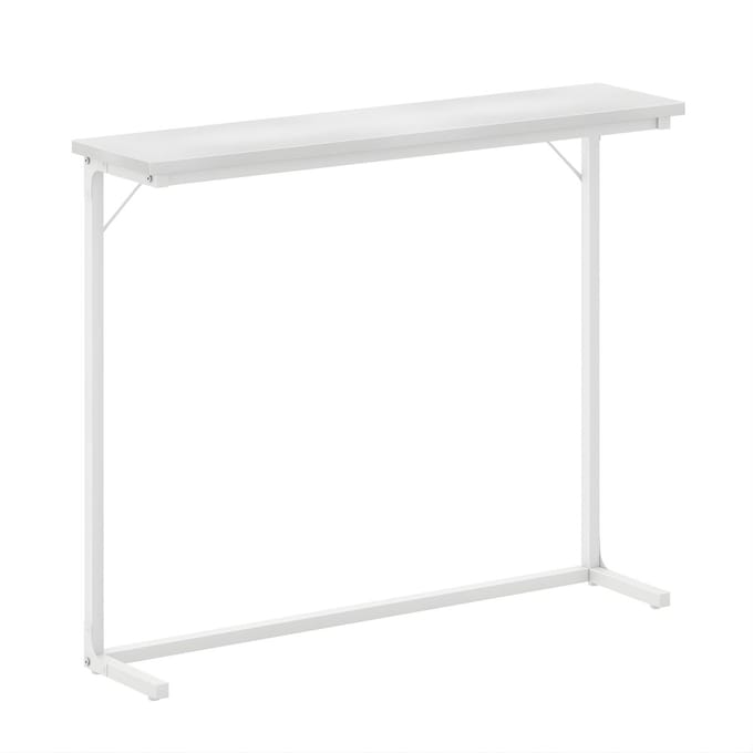 Consoletafel – Voor Hal & Woonkamer – Smalle Sidetable in Industriële Stijl – Wit