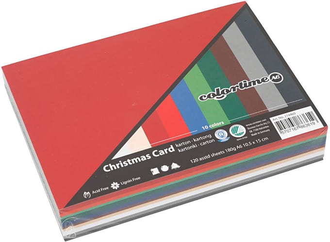 Colortime Kerst Karton 10,5 X 14,8 Cm 120 Stuks 180 G Multicolor