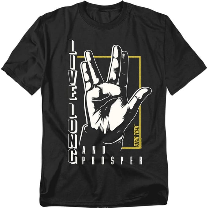 Star Trek T-shirt - Spock - Live Long and Prosper - M tot 5XL - voor Mannen - zwart