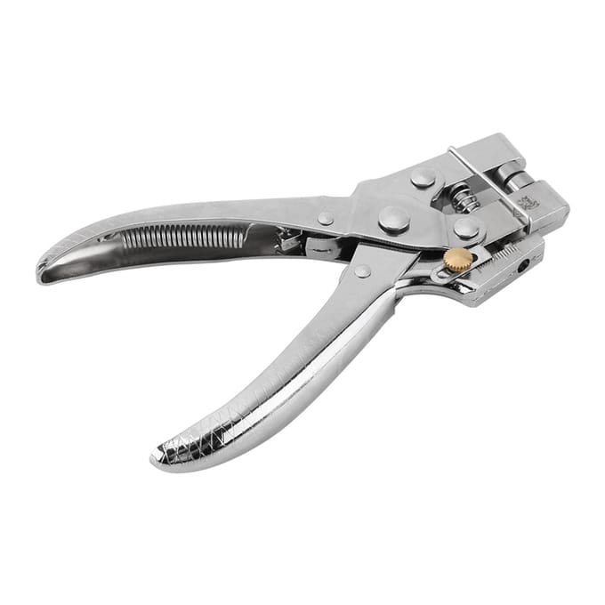 Pince à poinçonner pour trous de ceinture, outil de réglage des œillets avec 100 œillets creux à pression facile white