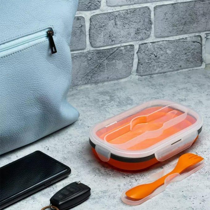 Klausberg - Lunchbox - Schuifbaar - Siliconen - Inclusief Bestek