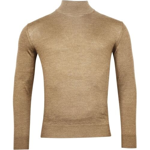 Baileys Trui Merino High Turtleneck Single Knit Donker Zand / male